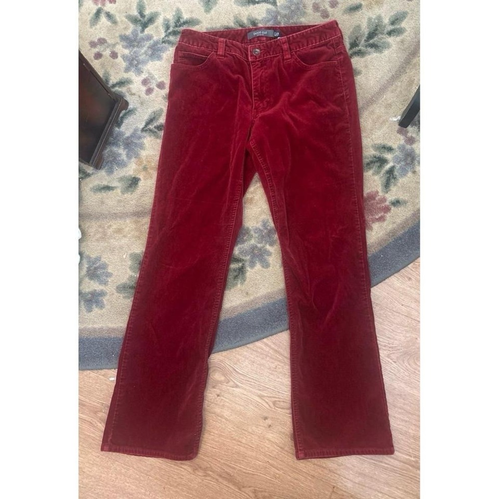 Vintage Y2K Gap Low Rise Boot Cut Stretch Red Velvet‎ Jeans Size 6R